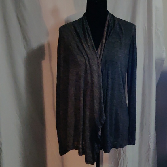Women's Draped Hacci Cardigan Charcoal Xlarge - Picture 2 of 4
